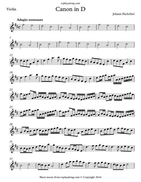 197 (Pachelbel, Johann) Aria and 6 Variations in D major, P. . Canon in d pachelbel violin sheet music